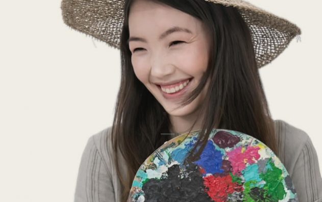 Woman with paint palette